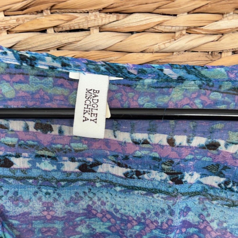 Badgley Mischka Blue and Purple Patterned Tunic Top/Cover up - Picture 3 of 6